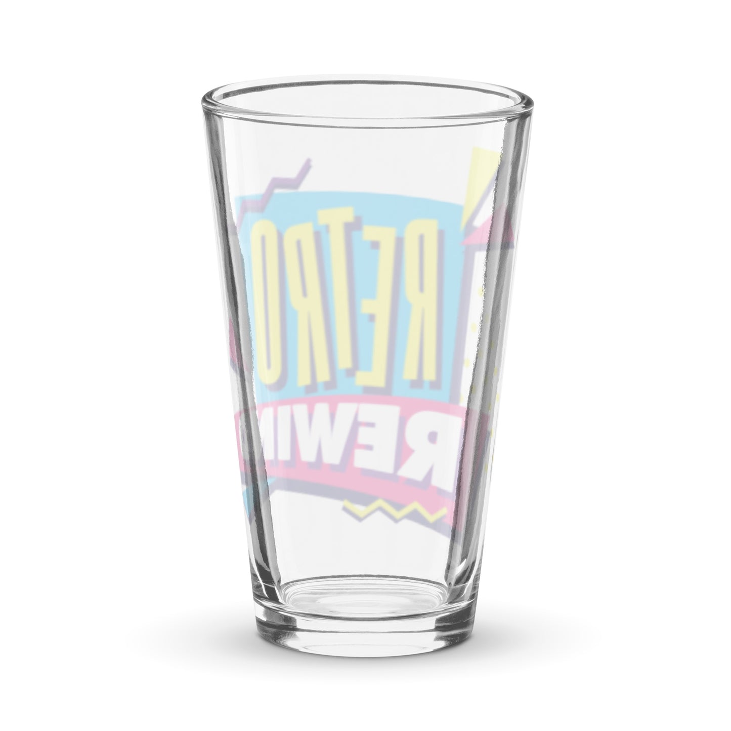 Retro Rewind Logo Shaker pint glass