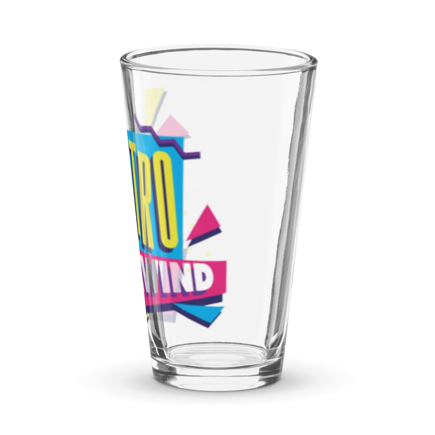 Retro Rewind Logo Shaker pint glass