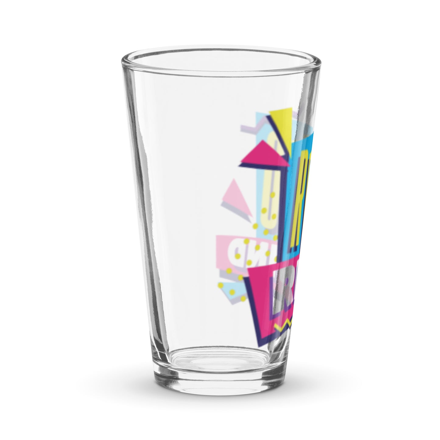 Retro Rewind Logo Shaker pint glass