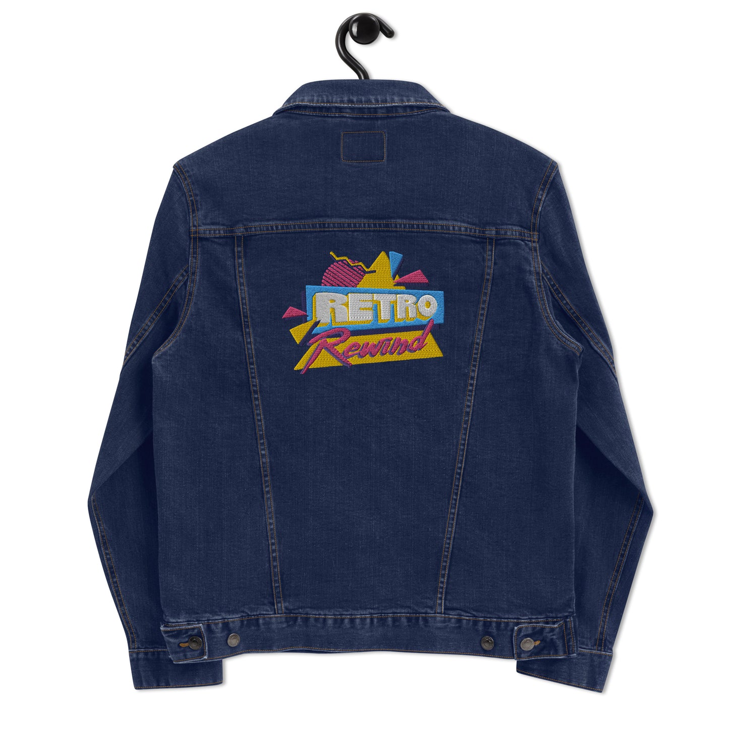 Retro Rewind 80s Logo Denim Jacket - Unisex